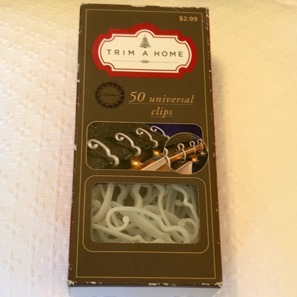 Vintage Sears Trim A Home Christmas Light Universal Clips 50 Clips in Box NEW